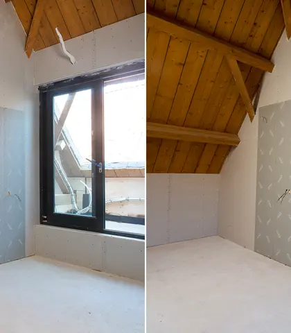 Transformatie monumentale schuur naar woningen - vlak met verwarmingspanelen
